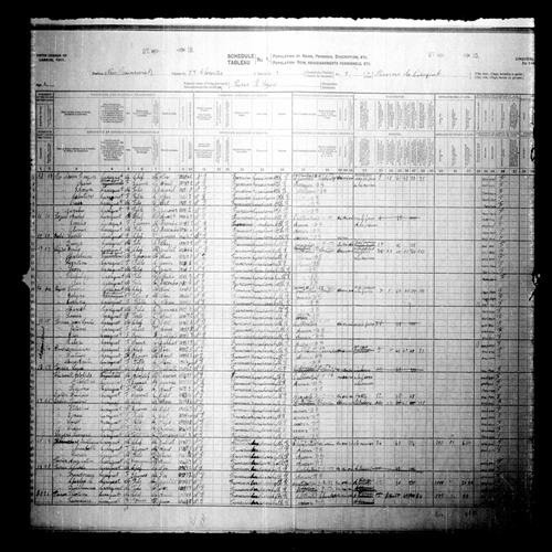 Digitized page of Census of Canada, 1911, Page number 2, for Louis Poieier