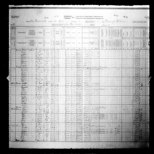 Digitized page of Census of Canada, 1911, Page number 18, for Adolphe Barrieau