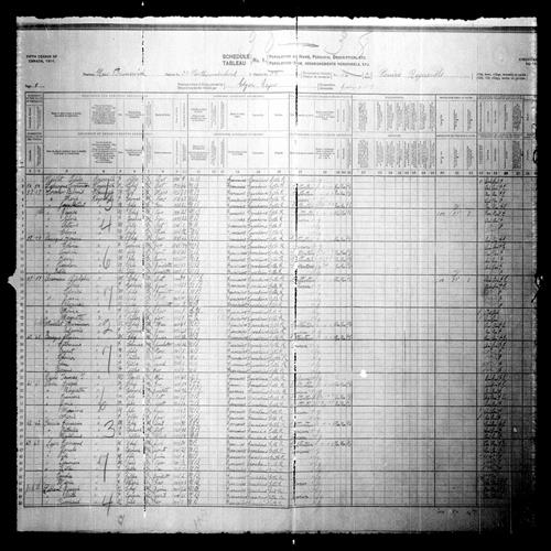 Digitized page of Census of Canada, 1911, Page number 8, for Hornie Bourque