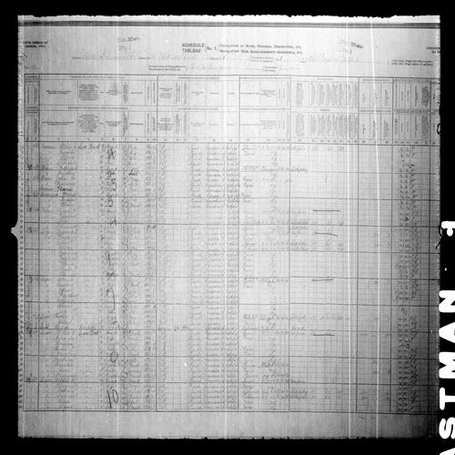 Digitized page of Census of Canada, 1911, Page number 17, for Willie A Leger