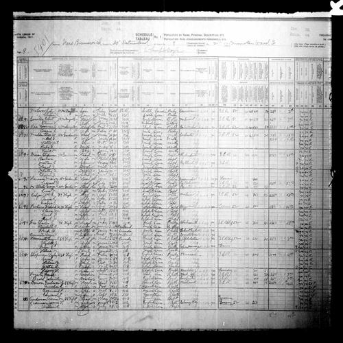 Digitized page of Census of Canada, 1911, Page number 9, for Frank B Fox