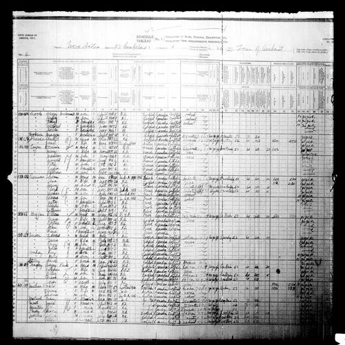 Digitized page of Census of Canada, 1911, Page number 16, for Dominie Legan