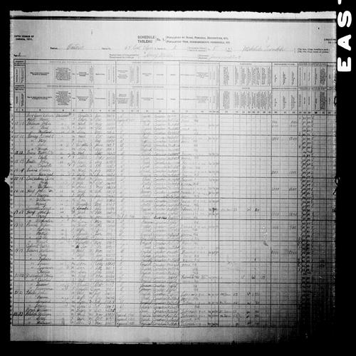 Digitized page of Census of Canada, 1911, Page number 2, for William Bishop