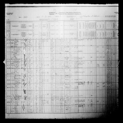 Digitized page of Census of Canada, 1911, Page number 12, for Harper Fletcher Borrowman