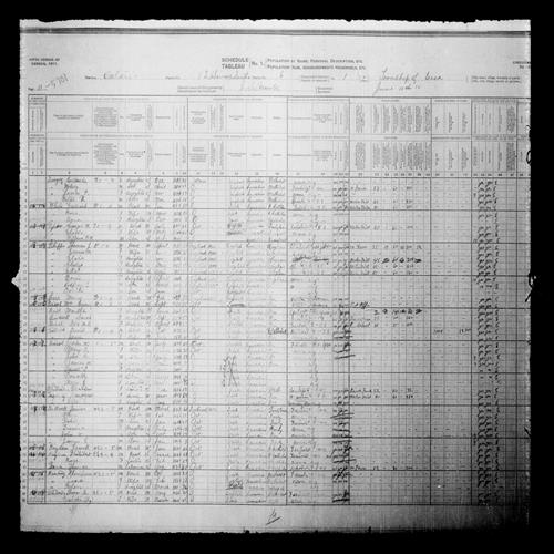 Digitized page of Census of Canada, 1911, Page number 11, for Thompson Banting