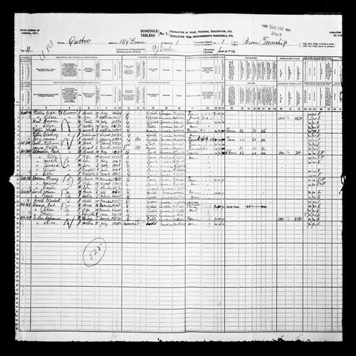 Digitized page of Census of Canada, 1911, Page number 11, for Alice Fuller