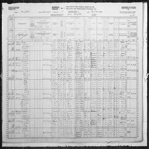 Digitized page of Census of the Prairie Provinces, 1916, Page number 18, for David Weber