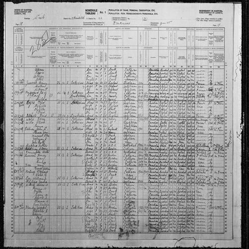 Digitized page of Census of the Prairie Provinces, 1916, Page number 18, for Tony Wold