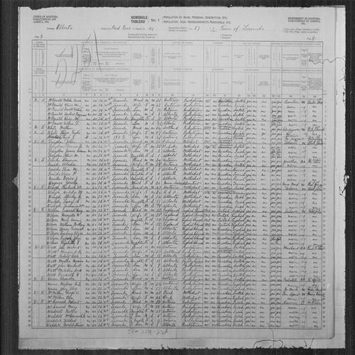 Digitized page of Census of the Prairie Provinces, 1916, Page number 8, for Alexander Hume