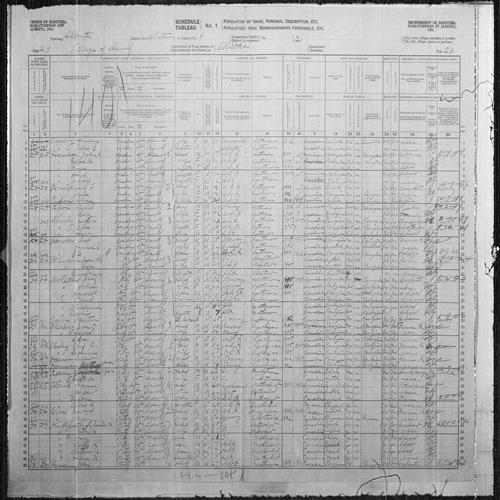Digitized page of Census of the Prairie Provinces, 1916, Page number 29, for Ever O Olesberg