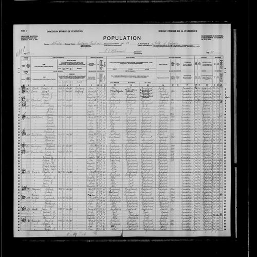 Digitized page of Census of the Prairie Provinces, 1926, Page number 28, for Brett Grainger
