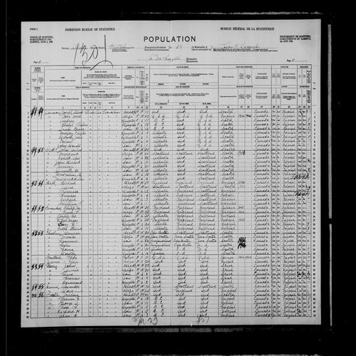 Digitized page of Census of the Prairie Provinces, 1926, Page number 5, for Medora Foster