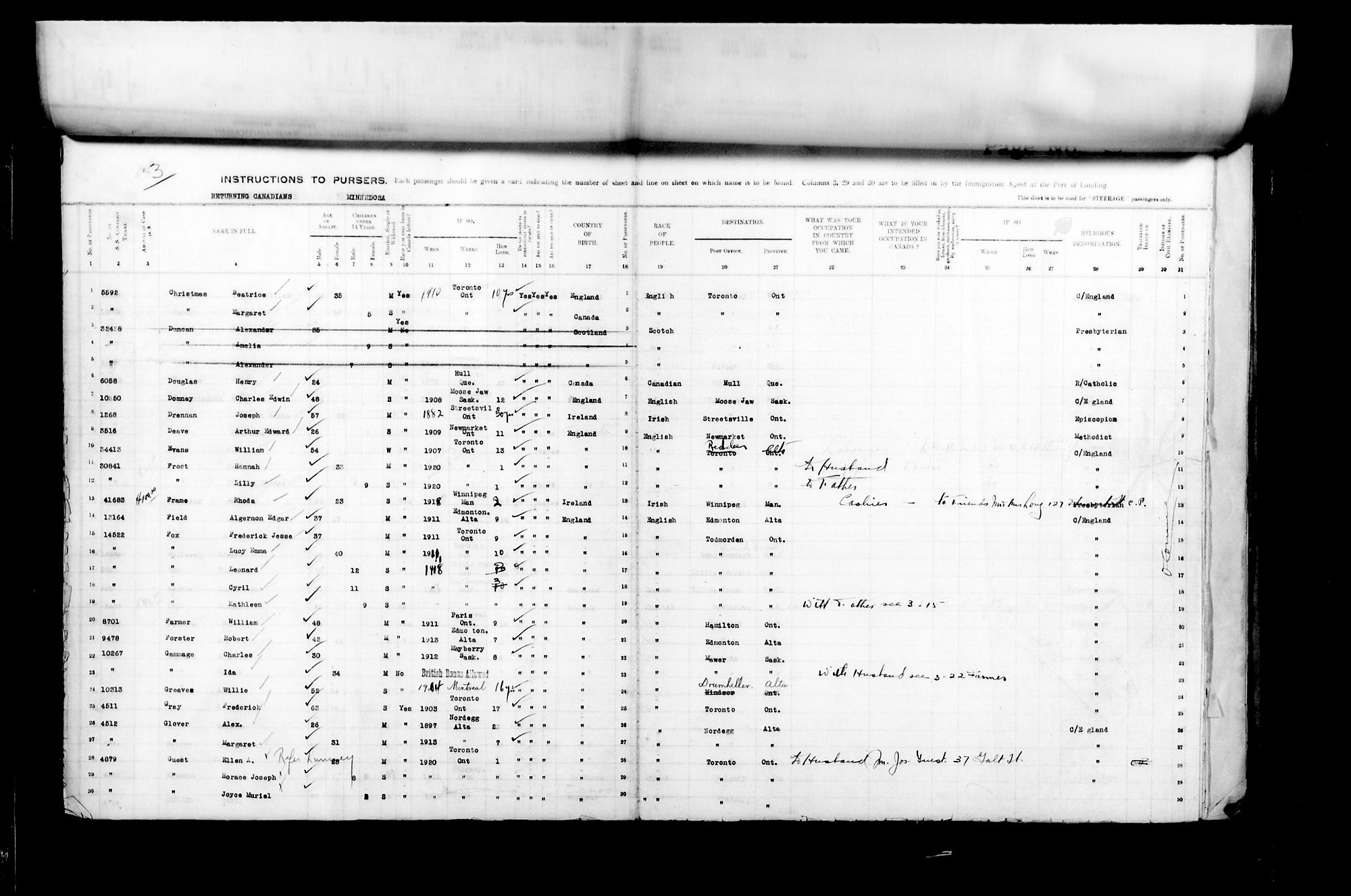 Page numérisé de Passenger Lists pour l'image numéro: CANIMM1913PLIST_2000908421-00418