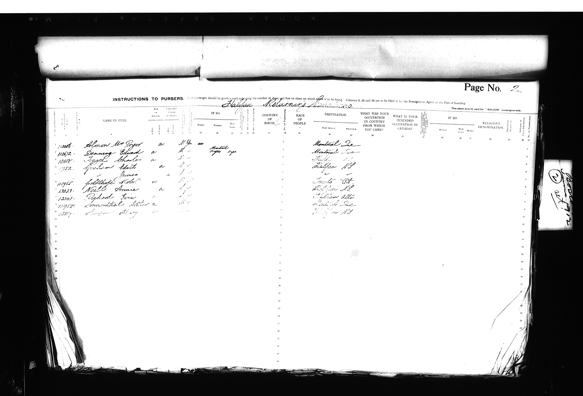 Digitized page of Passenger Lists for Image No.: CANIMM1913PLIST_0000406960-00133