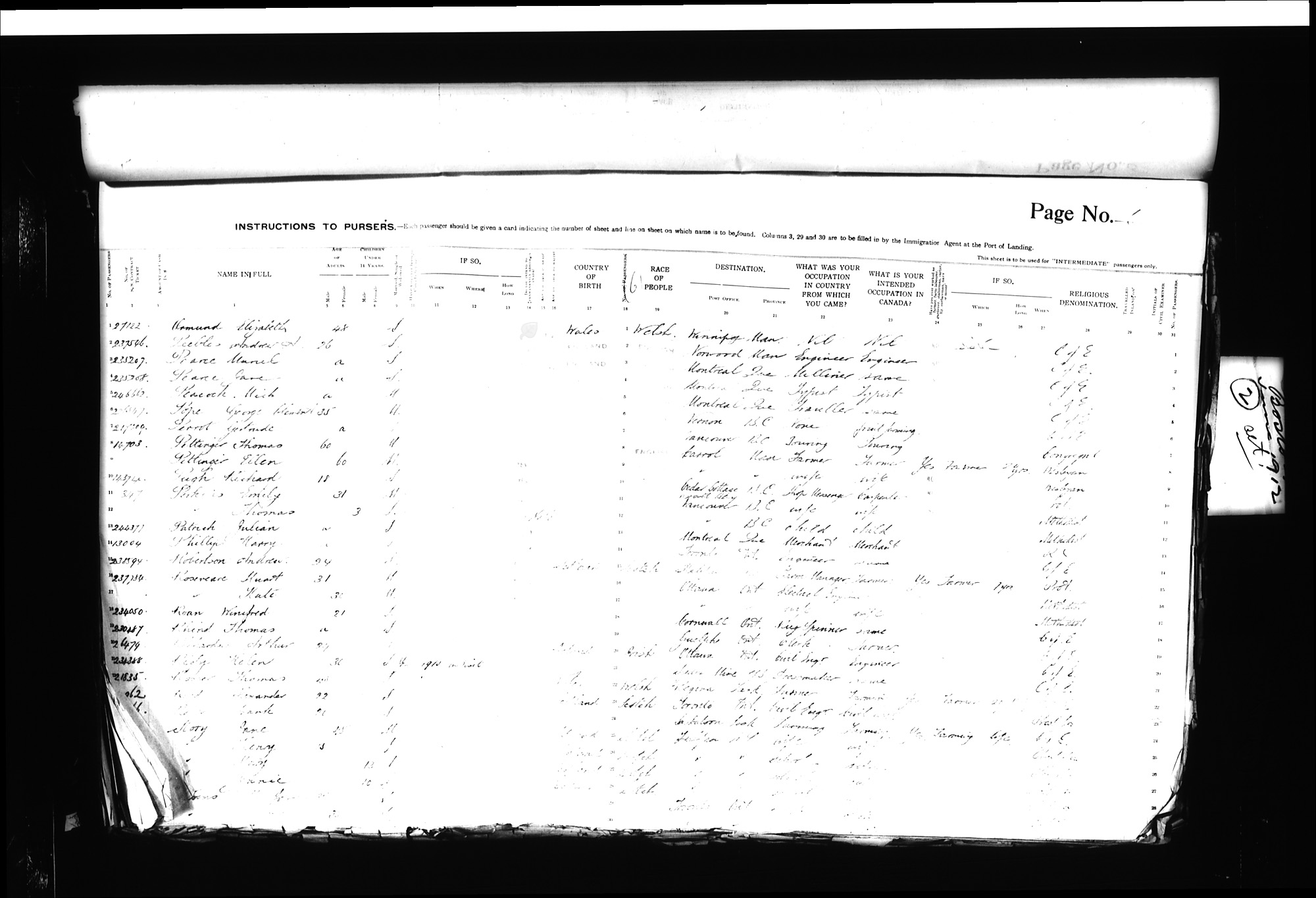 Digitized page of Passenger Lists for Image No.: CANIMM1913PLIST_0000406960-00141