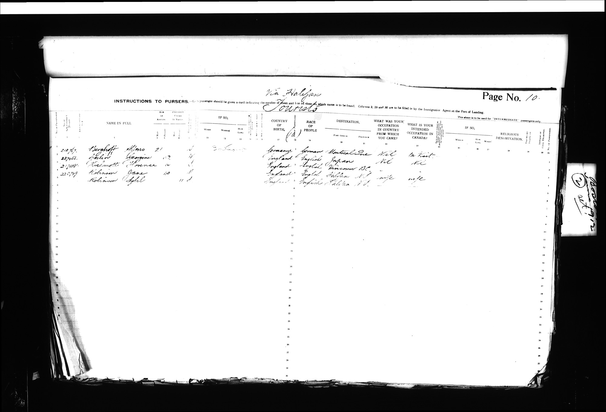 Digitized page of Passenger Lists for Image No.: CANIMM1913PLIST_0000406960-00145