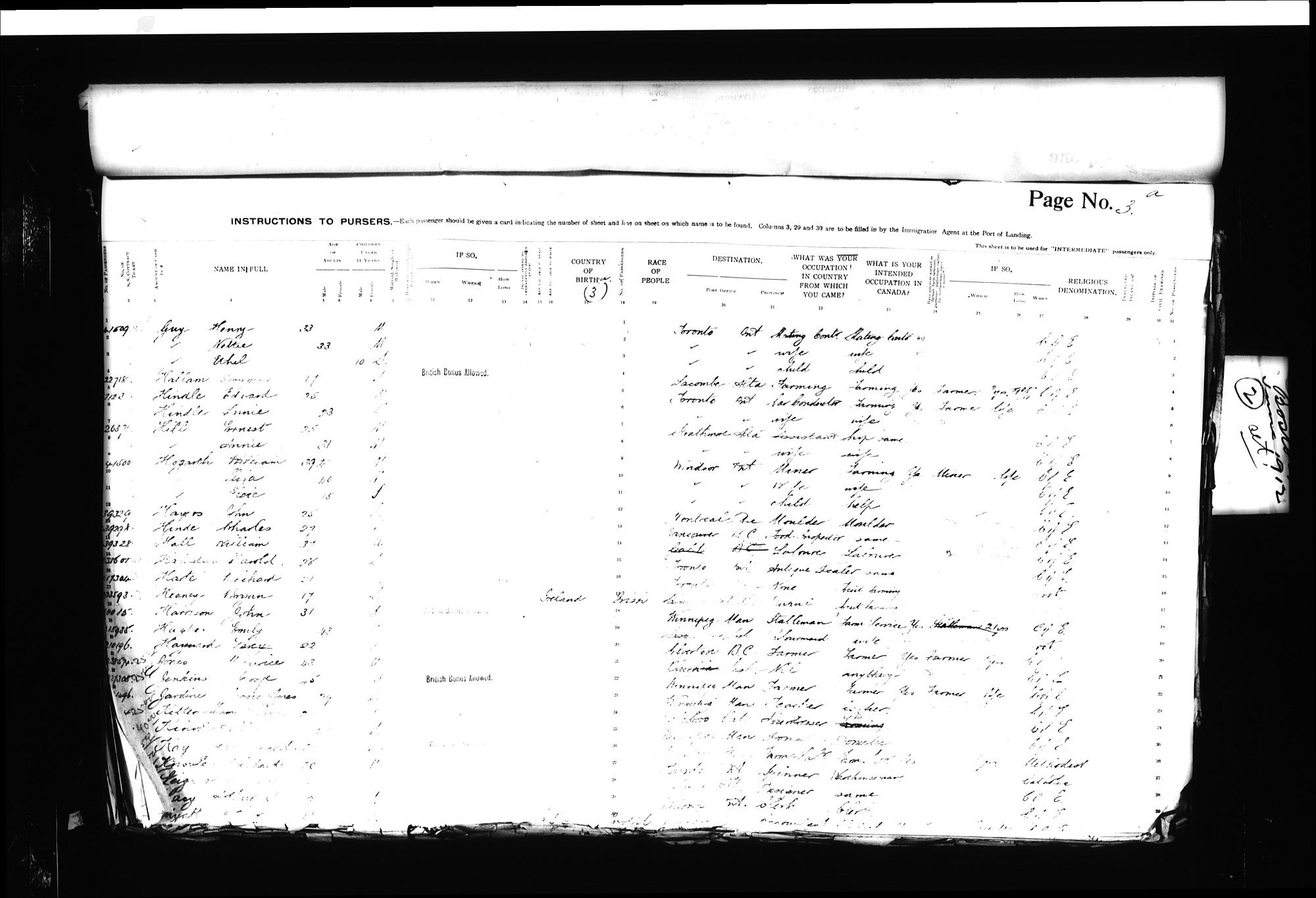 Digitized page of Passenger Lists for Image No.: CANIMM1913PLIST_0000406960-00149
