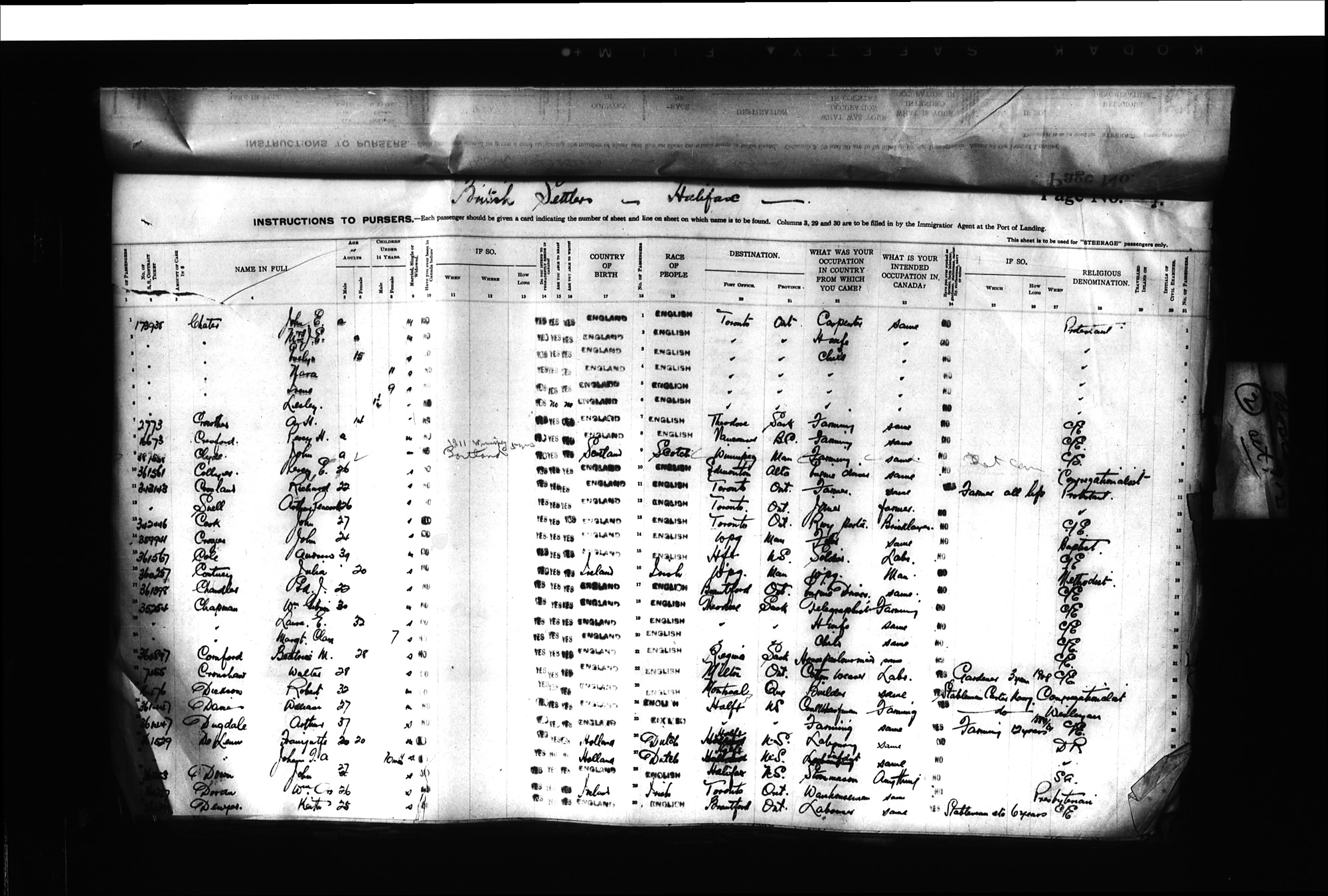 Digitized page of Passenger Lists for Image No.: CANIMM1913PLIST_0000406960-00159