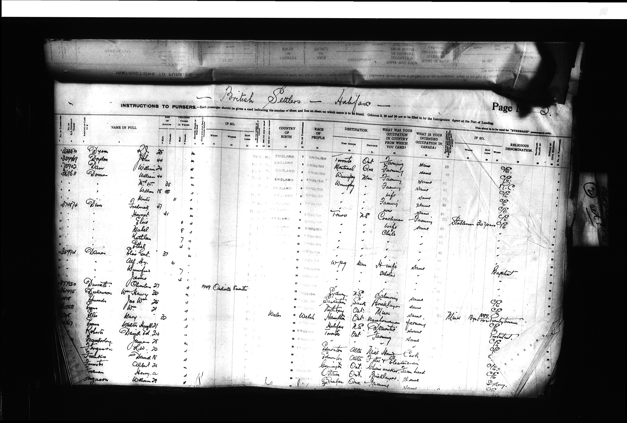Digitized page of Passenger Lists for Image No.: CANIMM1913PLIST_0000406960-00160