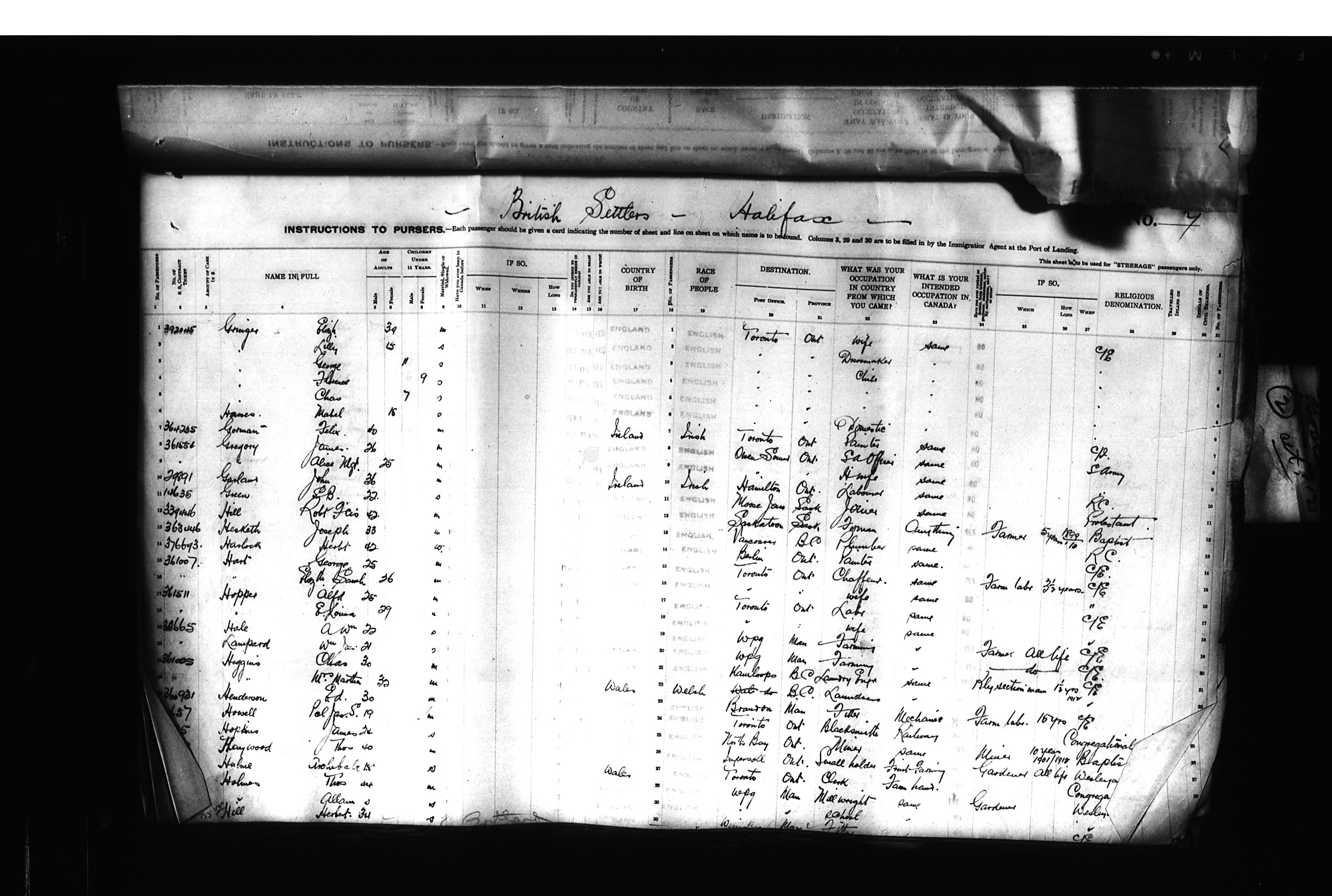 Digitized page of Passenger Lists for Image No.: CANIMM1913PLIST_0000406960-00162