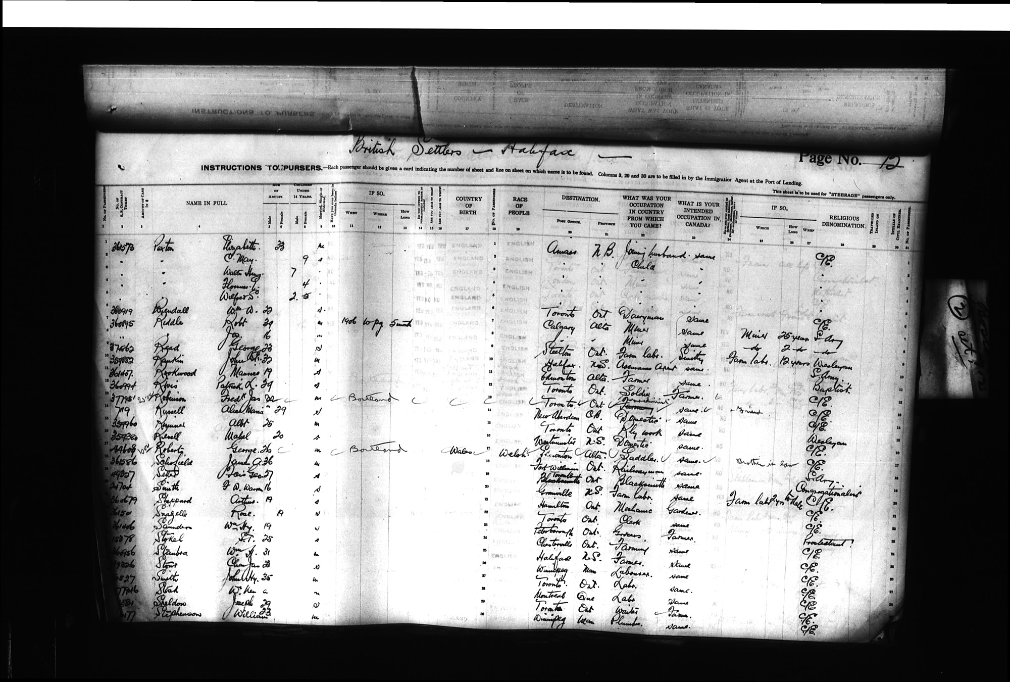 Digitized page of Passenger Lists for Image No.: CANIMM1913PLIST_0000406960-00167