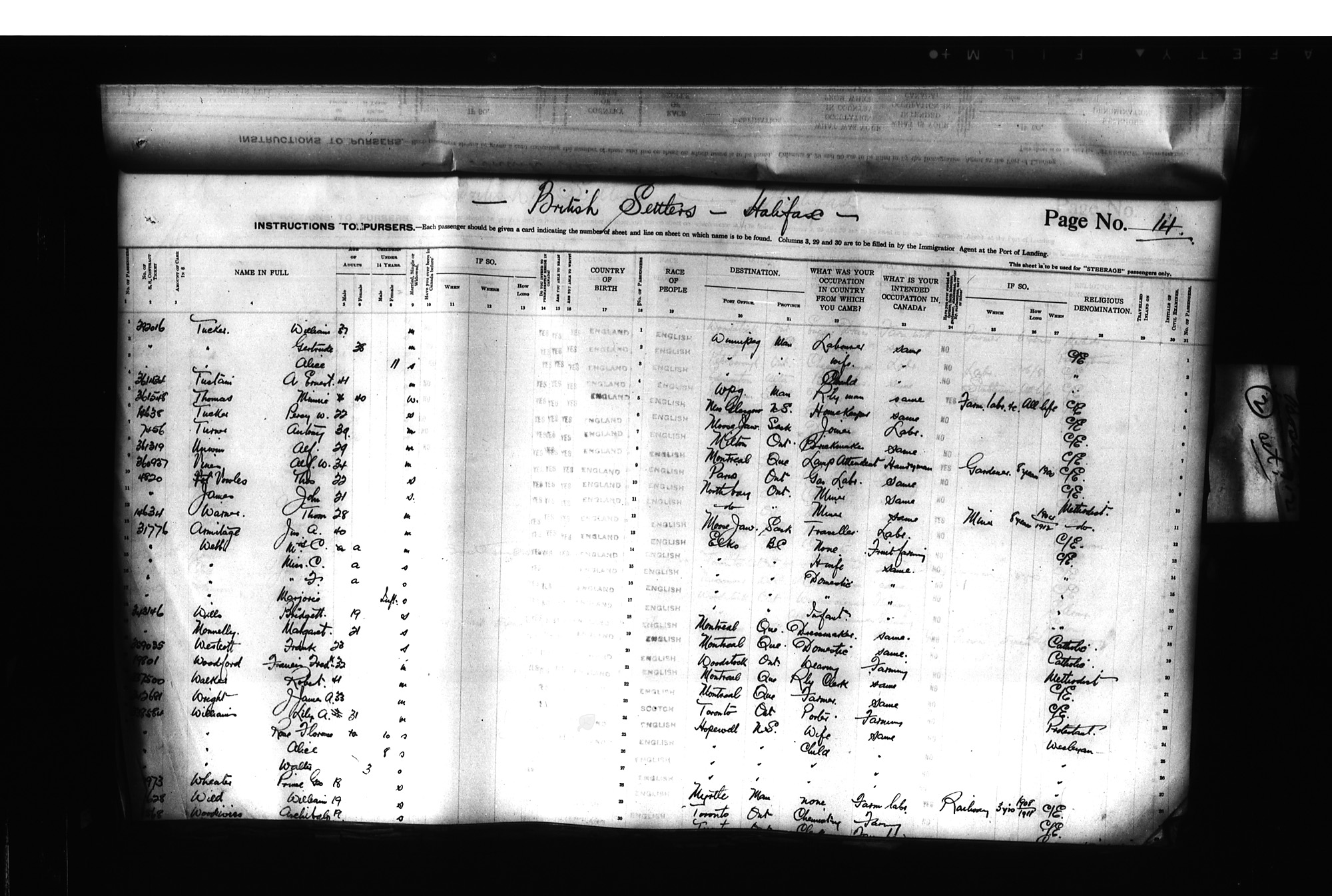 Digitized page of Passenger Lists for Image No.: CANIMM1913PLIST_0000406960-00169