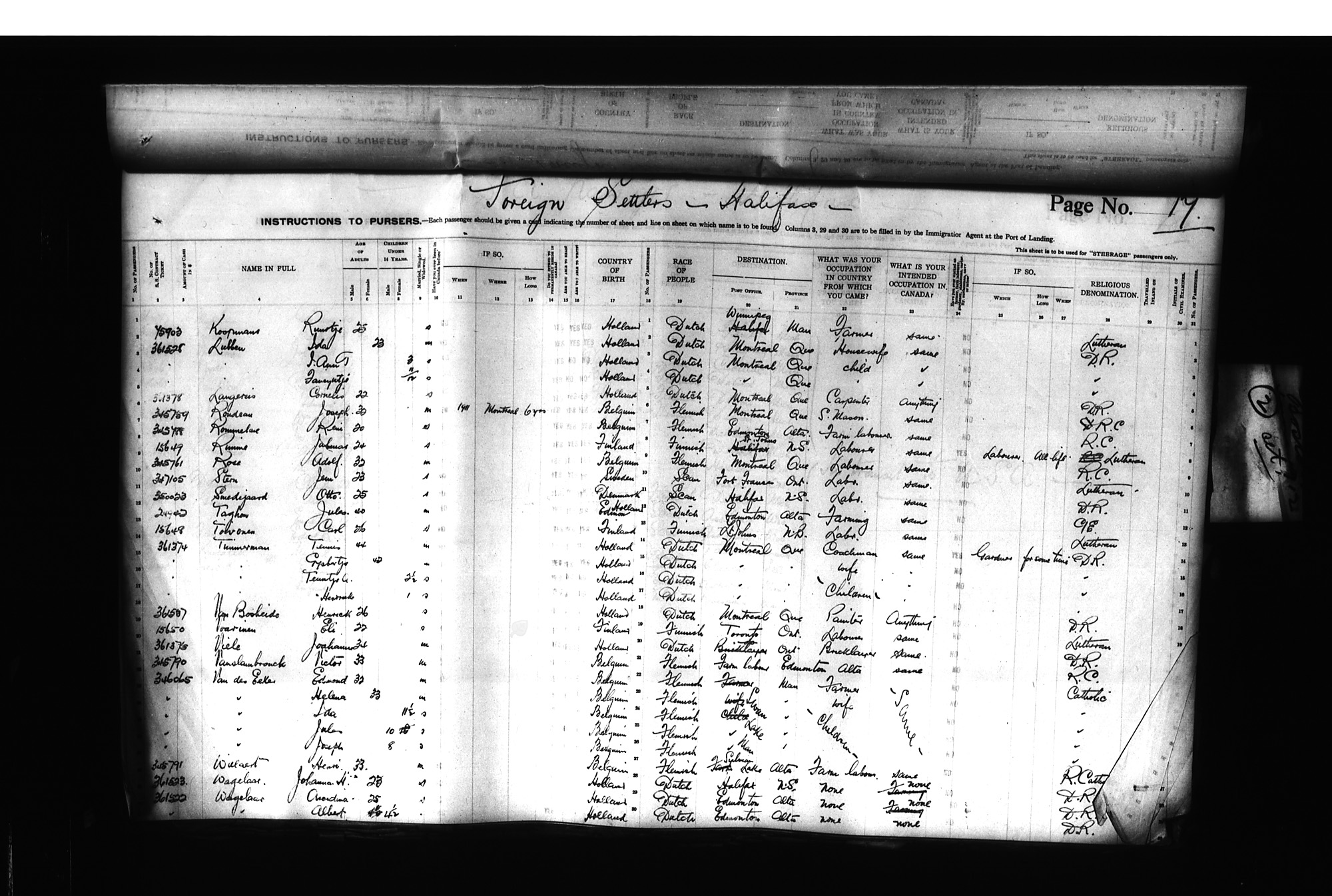 Digitized page of Passenger Lists for Image No.: CANIMM1913PLIST_0000406960-00172