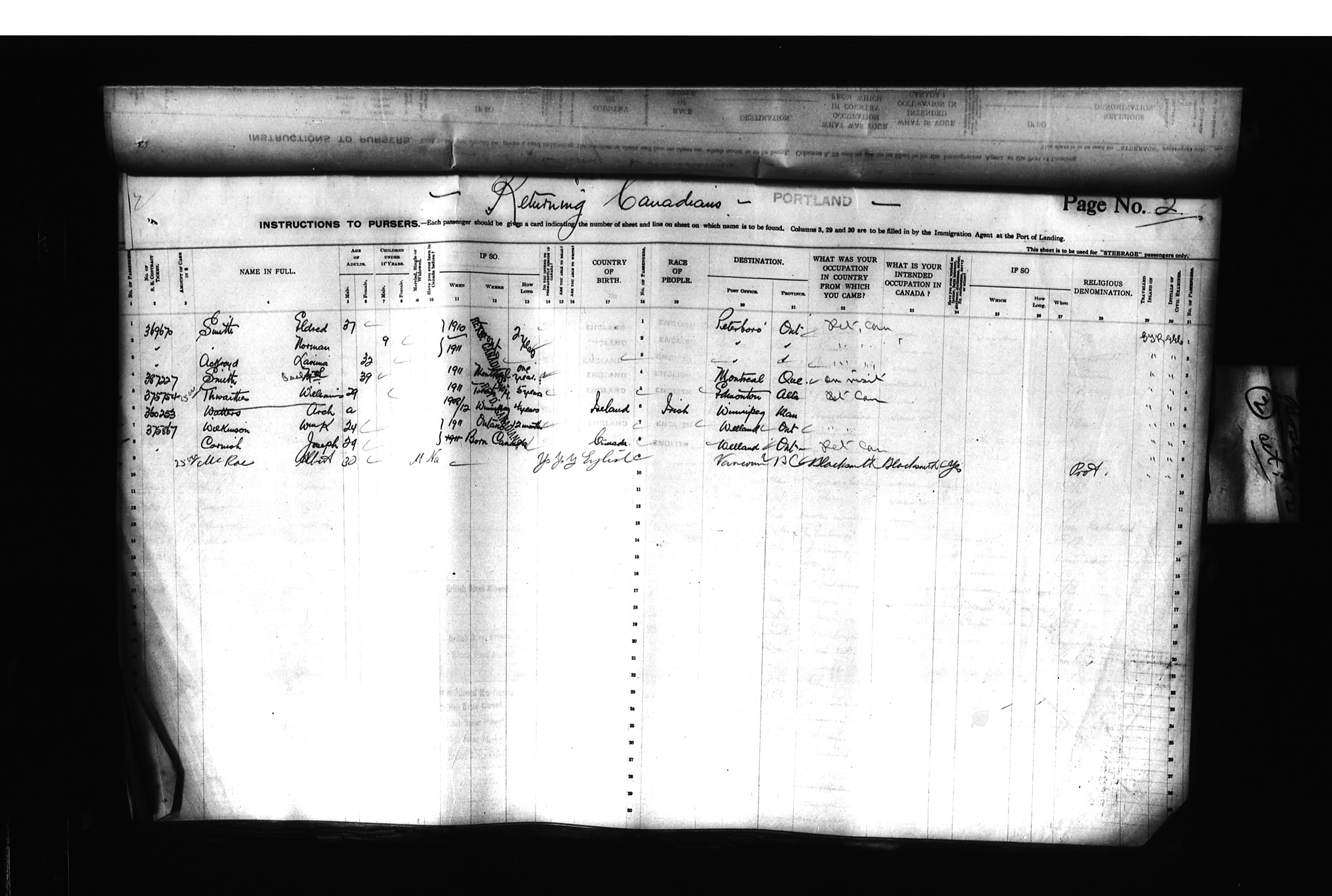 Digitized page of Passenger Lists for Image No.: CANIMM1913PLIST_0000406960-00175