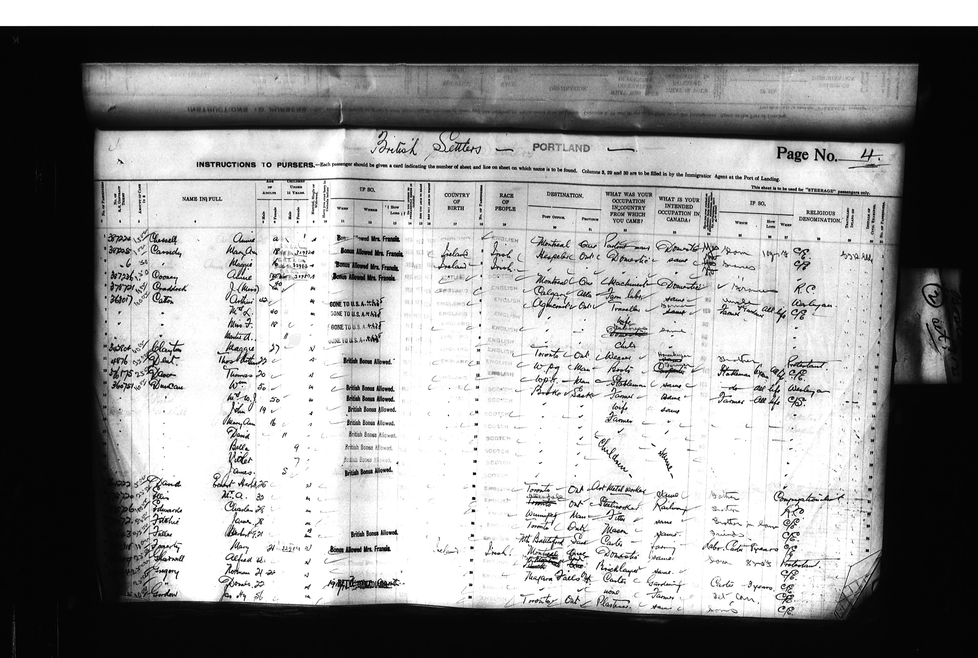 Digitized page of Passenger Lists for Image No.: CANIMM1913PLIST_0000406960-00177