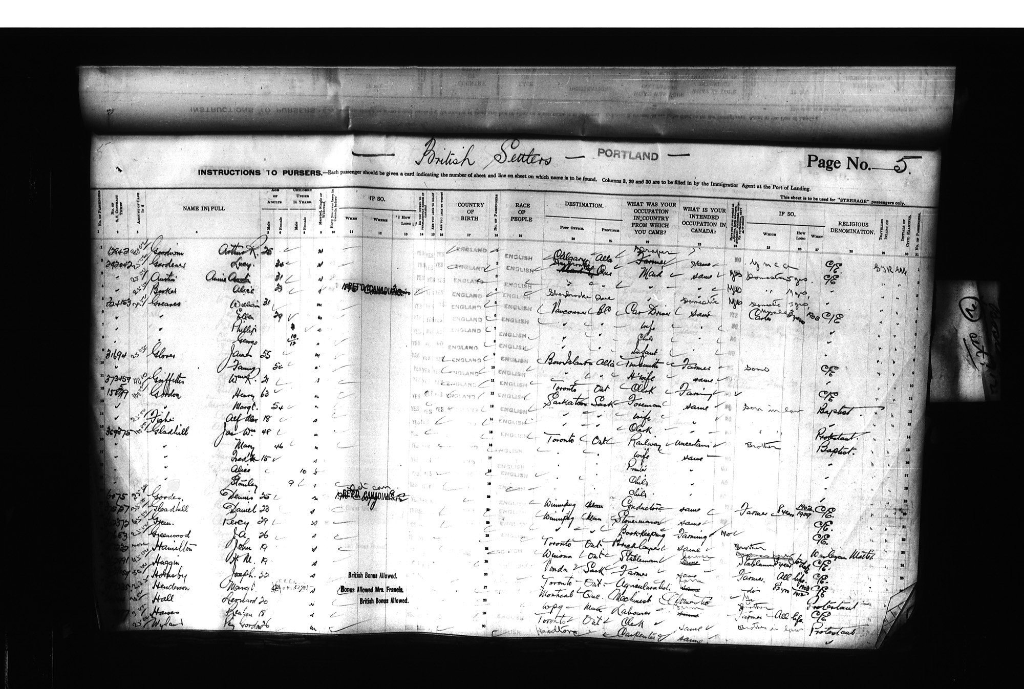 Digitized page of Passenger Lists for Image No.: CANIMM1913PLIST_0000406960-00178