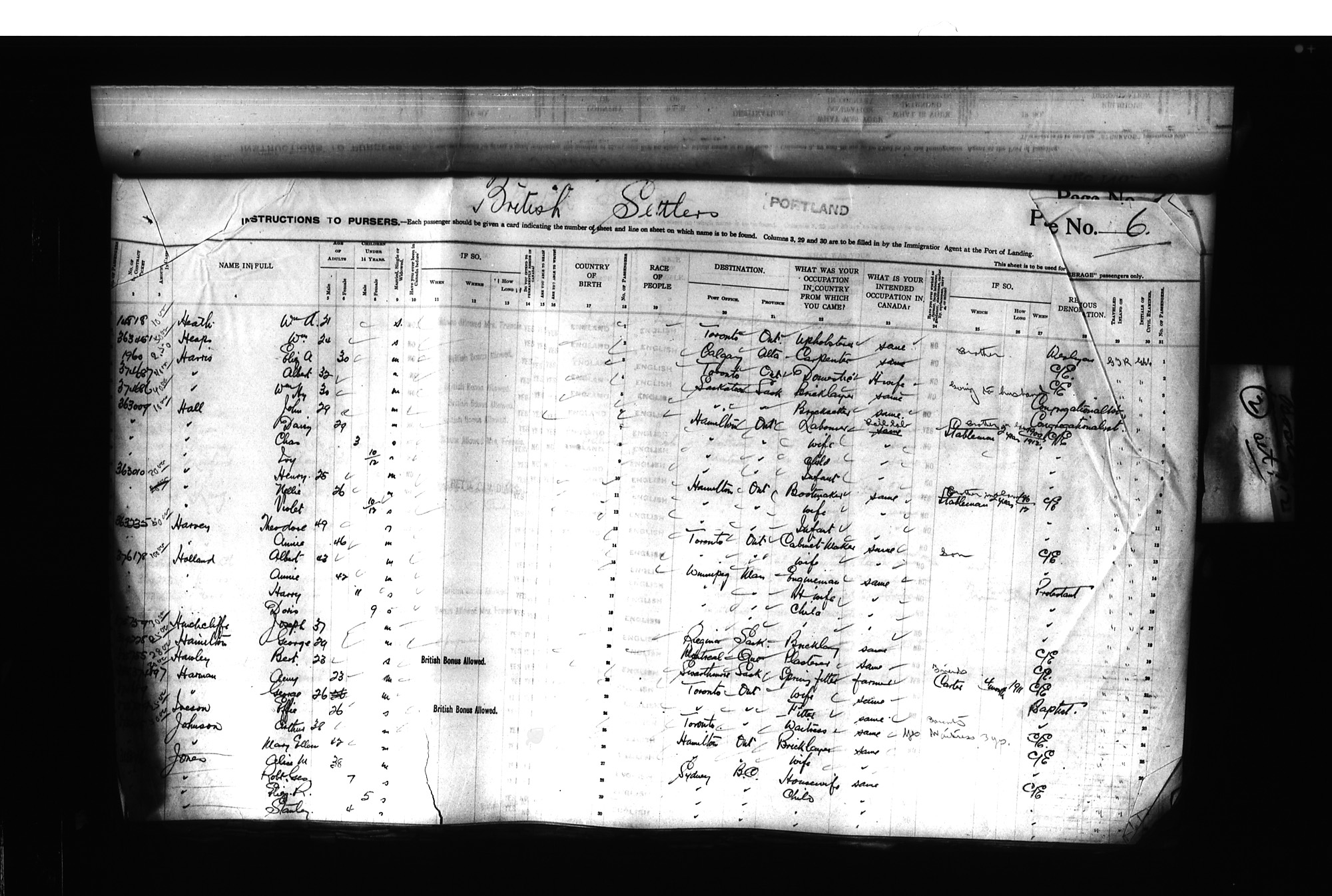 Digitized page of Passenger Lists for Image No.: CANIMM1913PLIST_0000406960-00179