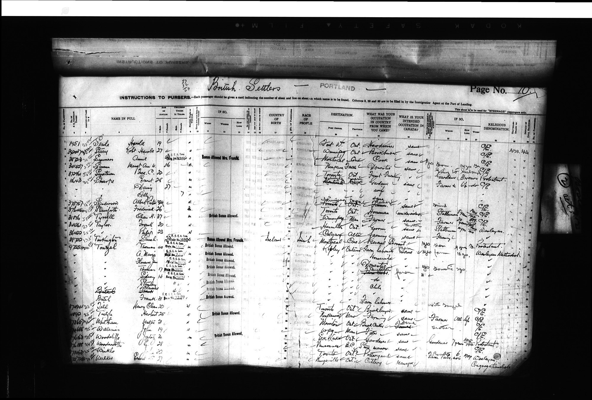 Digitized page of Passenger Lists for Image No.: CANIMM1913PLIST_0000406960-00183