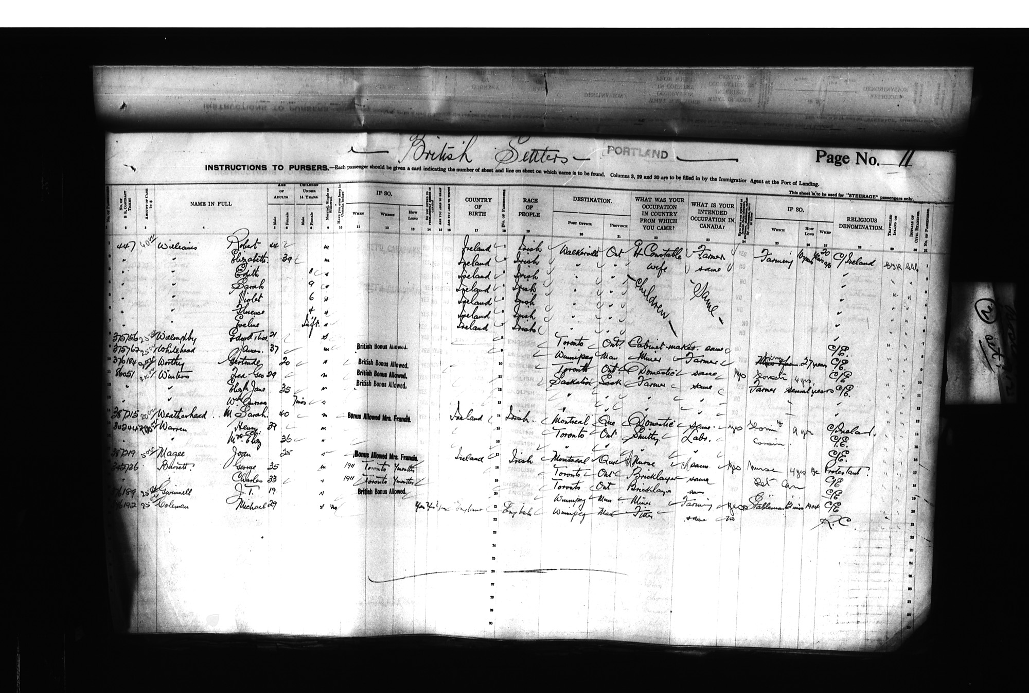 Digitized page of Passenger Lists for Image No.: CANIMM1913PLIST_0000406960-00184