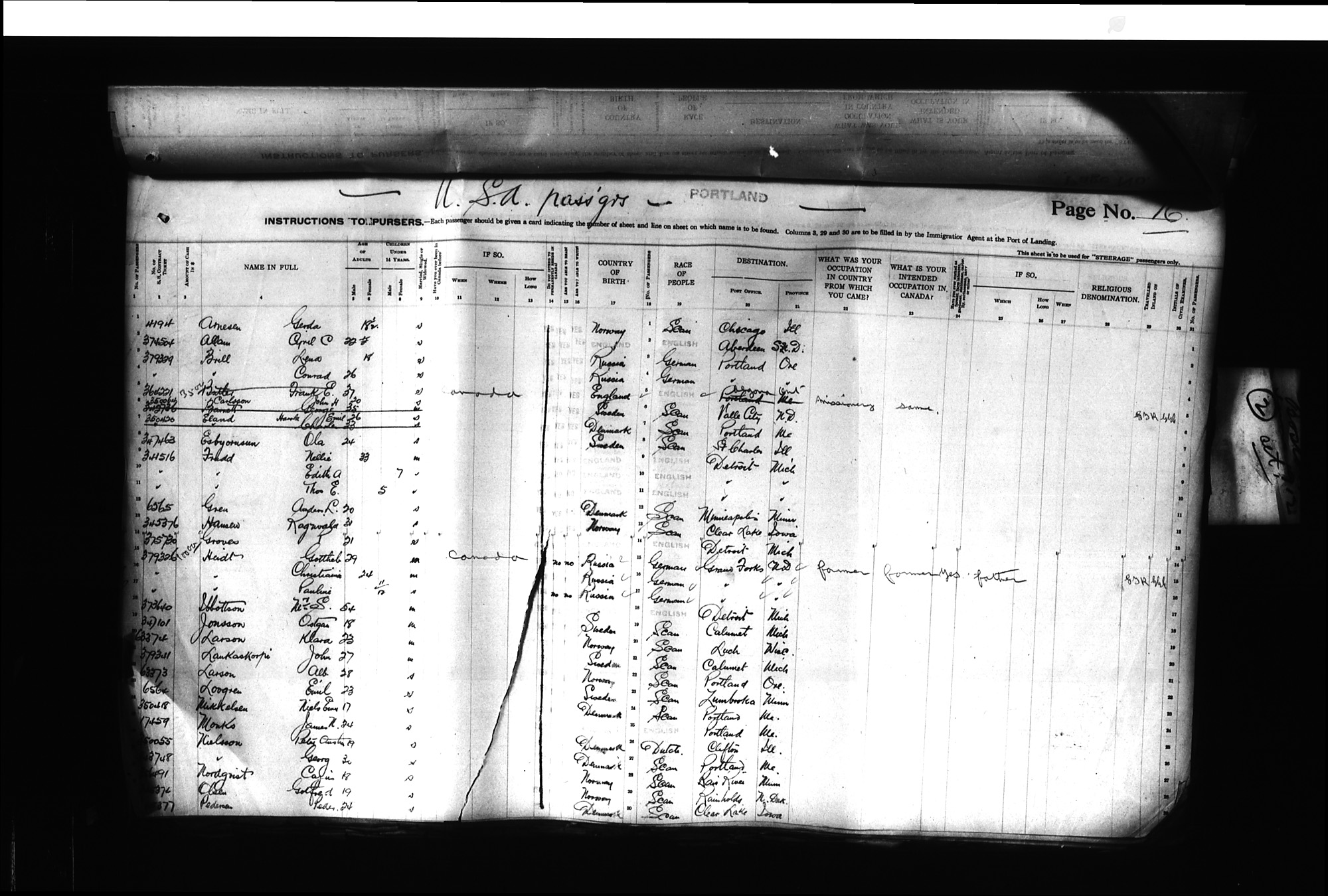 Digitized page of Passenger Lists for Image No.: CANIMM1913PLIST_0000406960-00189