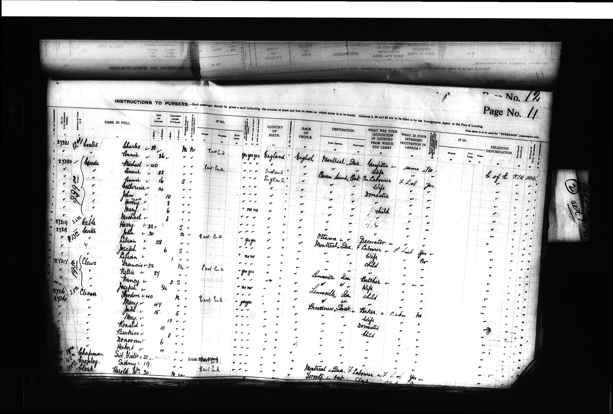 Digitized page of Passenger Lists for Image No.: CANIMM1913PLIST_0000406960-00222