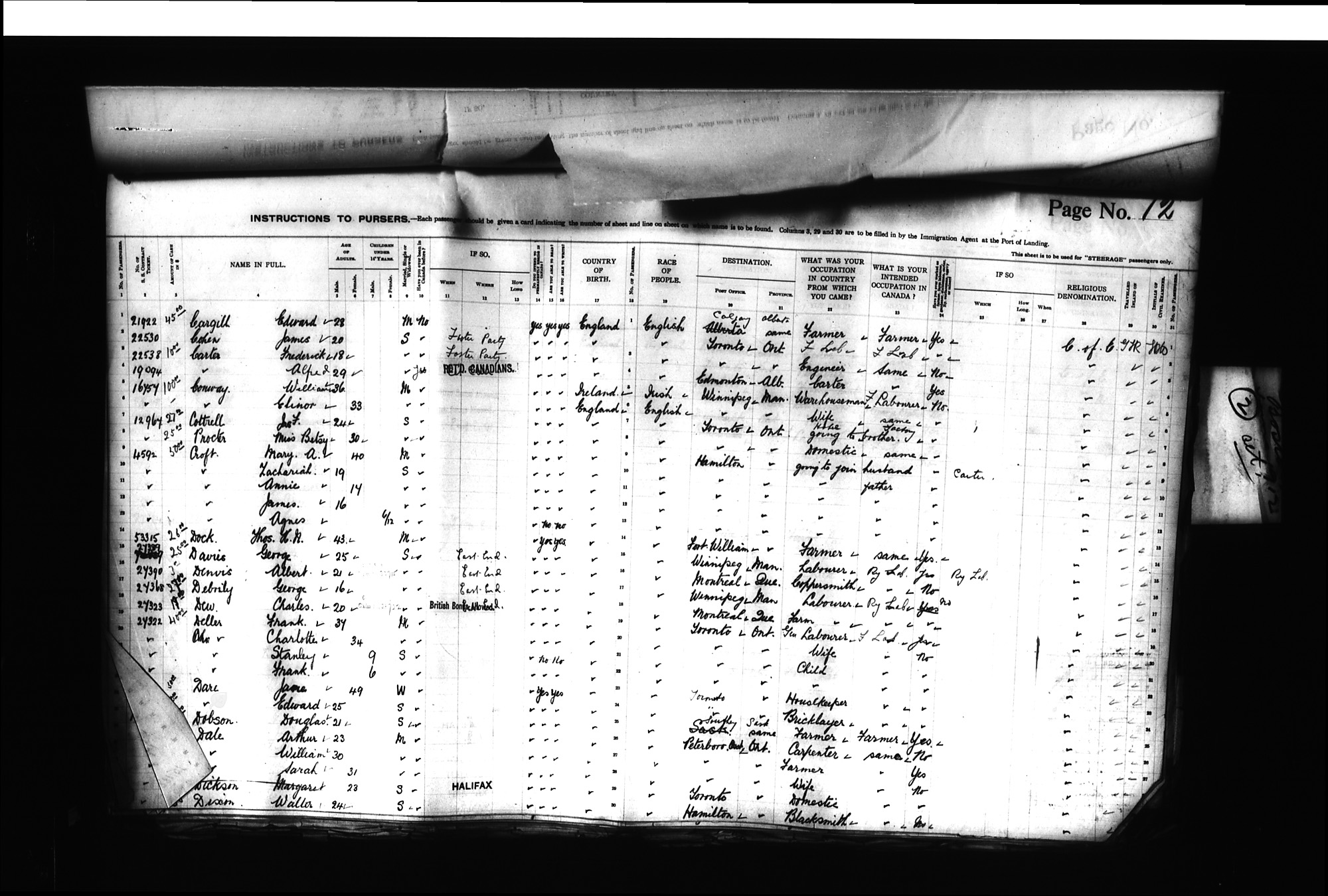 Digitized page of Passenger Lists for Image No.: CANIMM1913PLIST_0000406960-00224