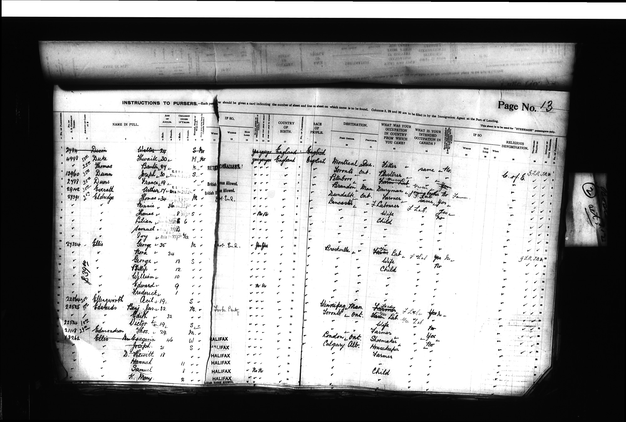 Digitized page of Passenger Lists for Image No.: CANIMM1913PLIST_0000406960-00225