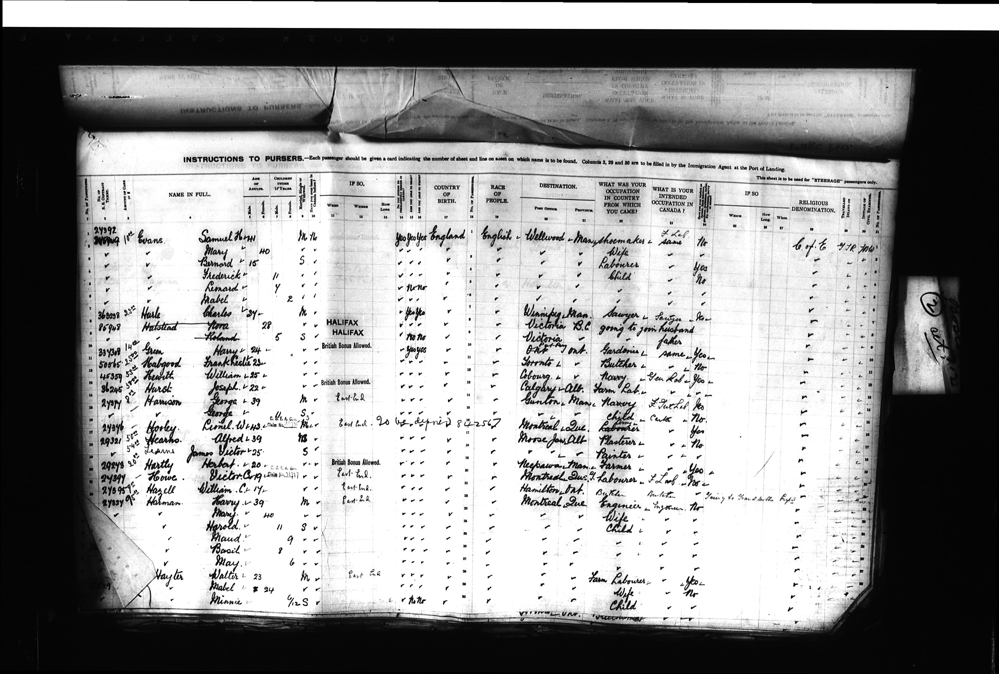 Digitized page of Passenger Lists for Image No.: CANIMM1913PLIST_0000406960-00227