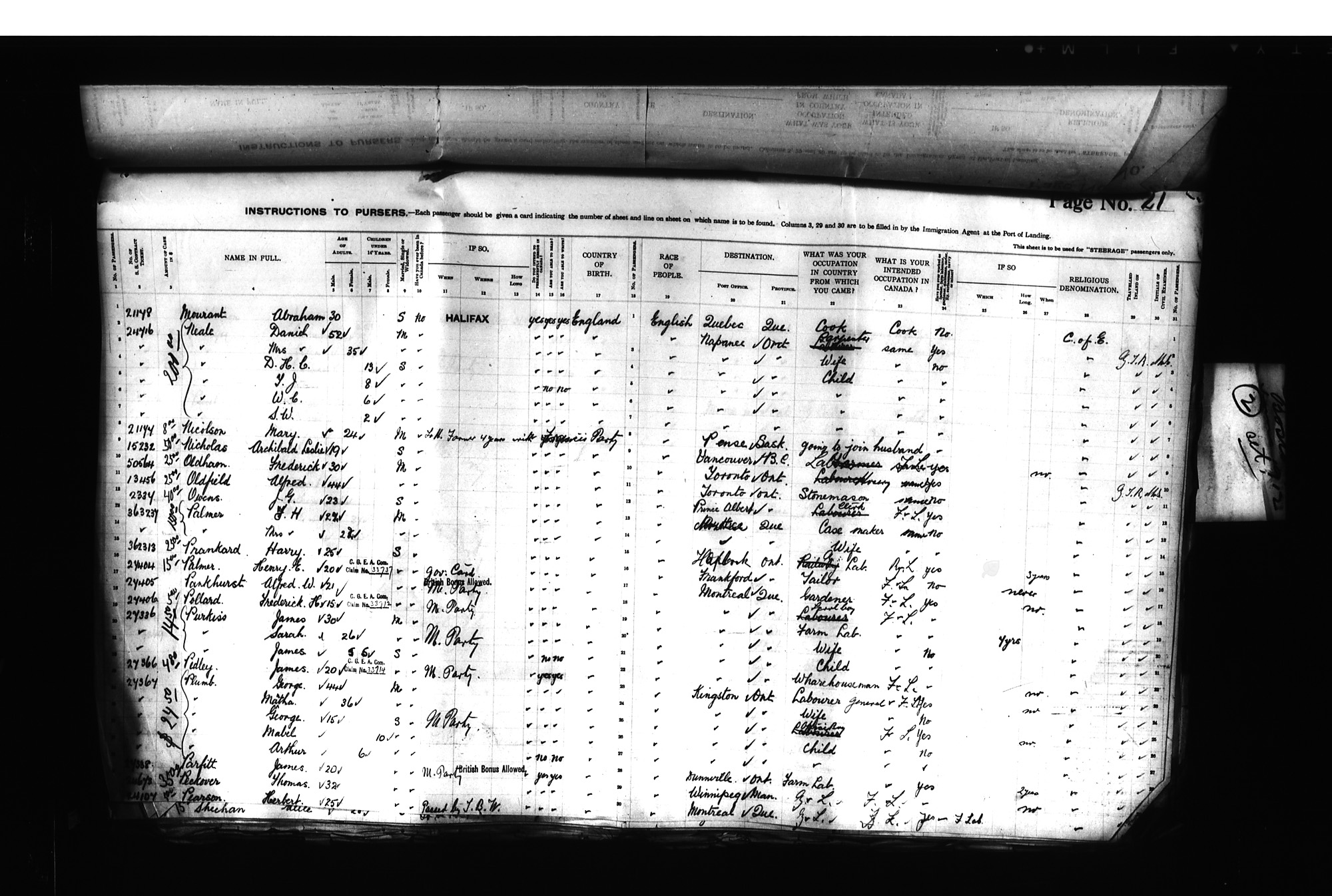 Digitized page of Passenger Lists for Image No.: CANIMM1913PLIST_0000406960-00233