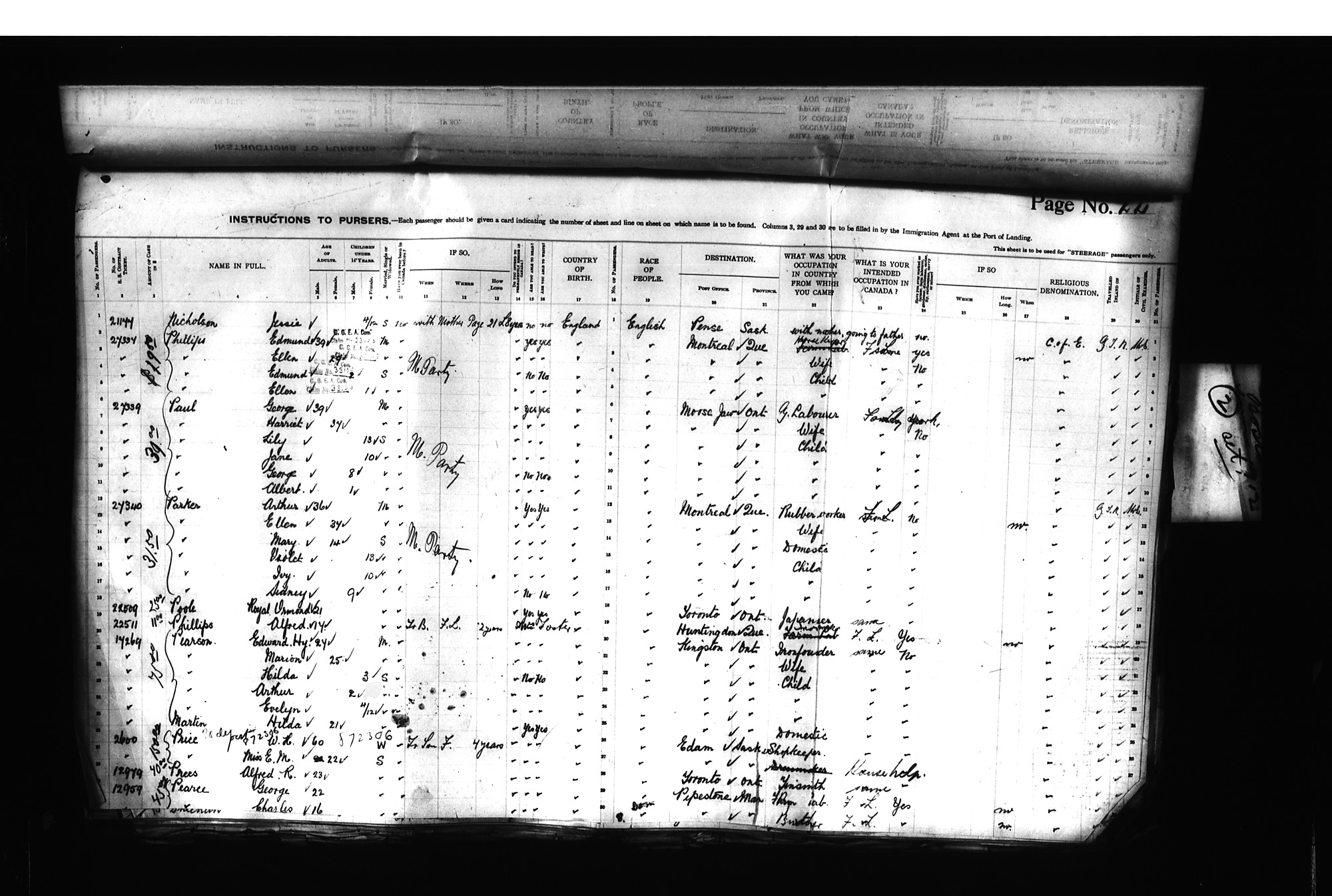 Digitized page of Passenger Lists for Image No.: CANIMM1913PLIST_0000406960-00236