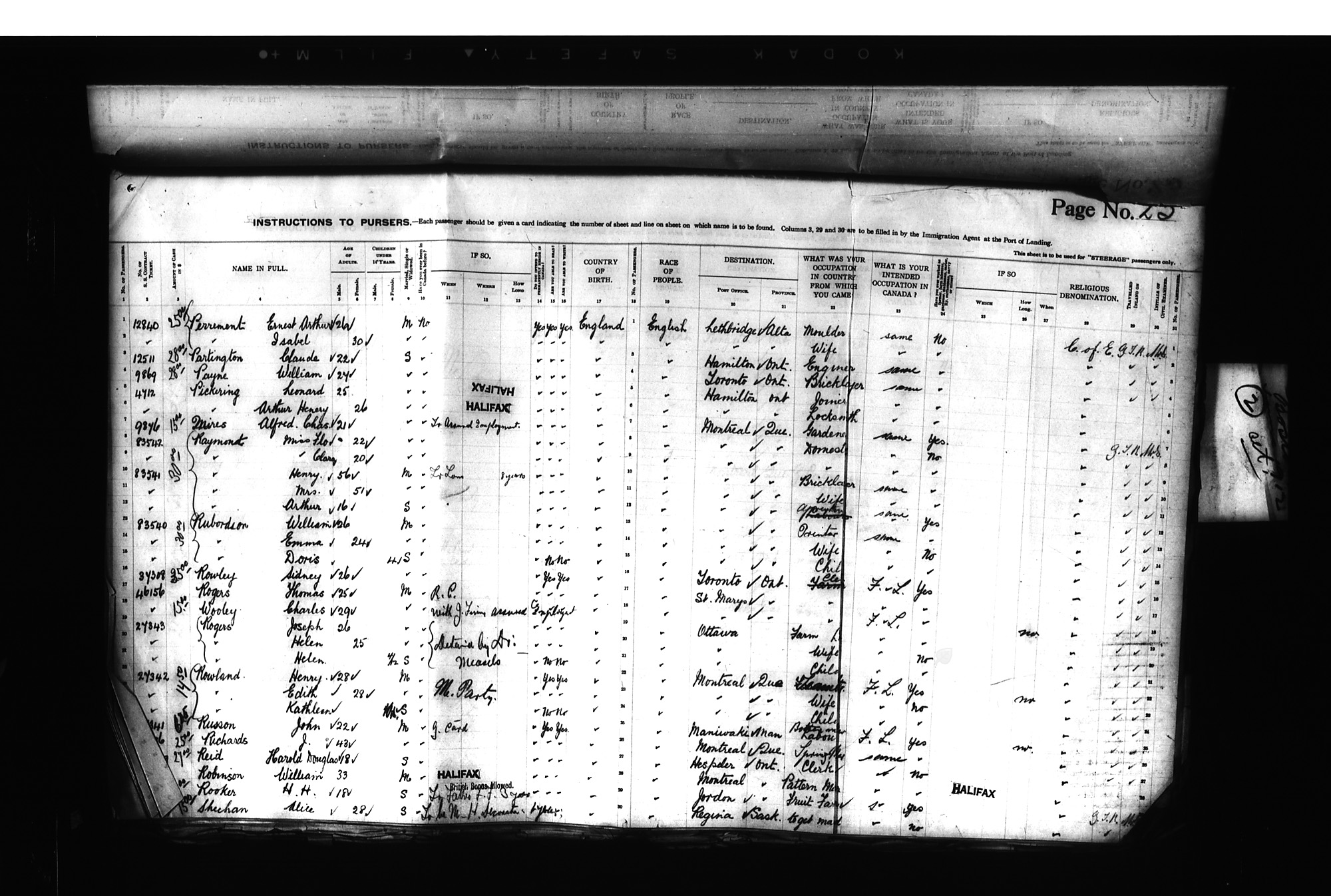 Digitized page of Passenger Lists for Image No.: CANIMM1913PLIST_0000406960-00237