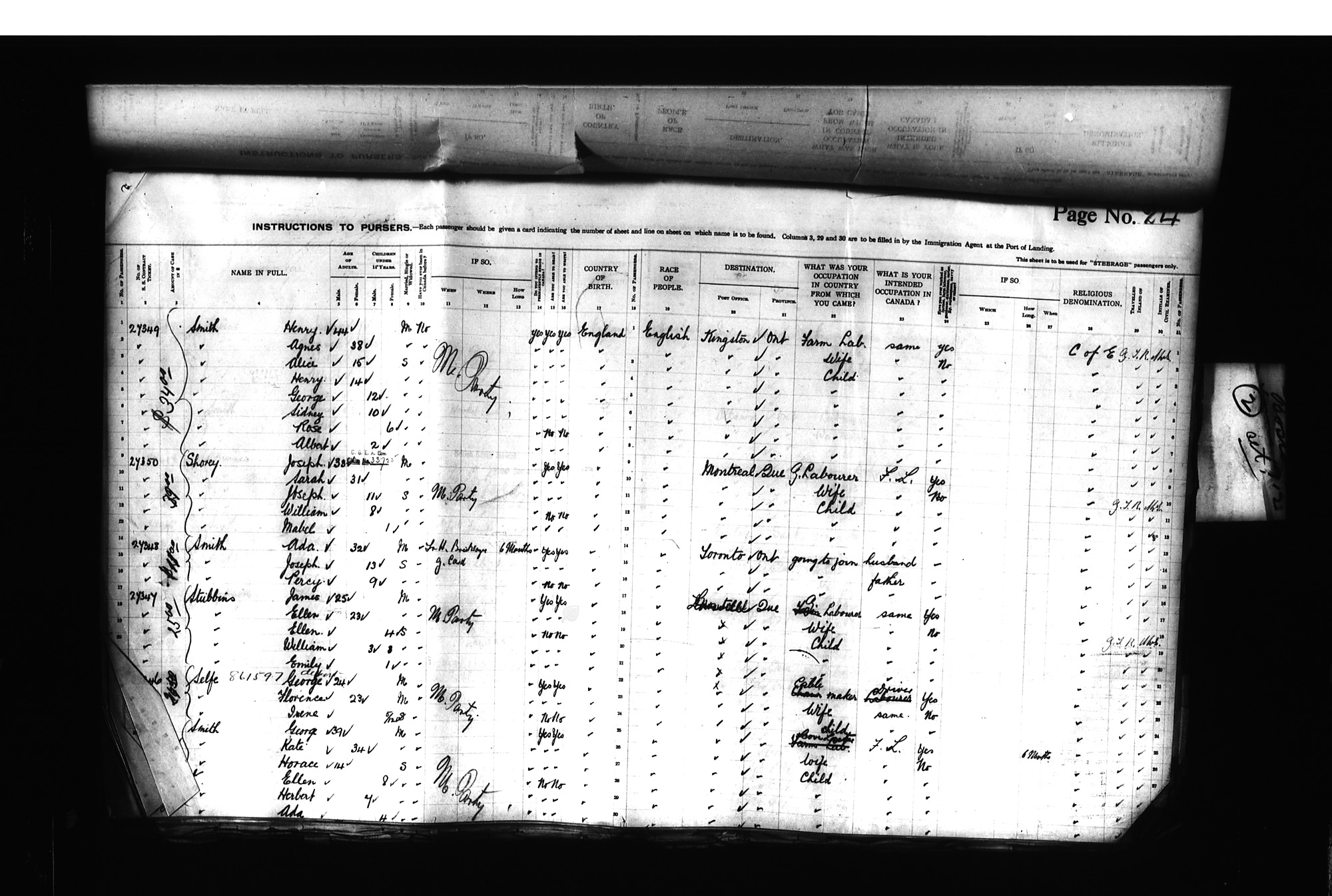 Digitized page of Passenger Lists for Image No.: CANIMM1913PLIST_0000406960-00238