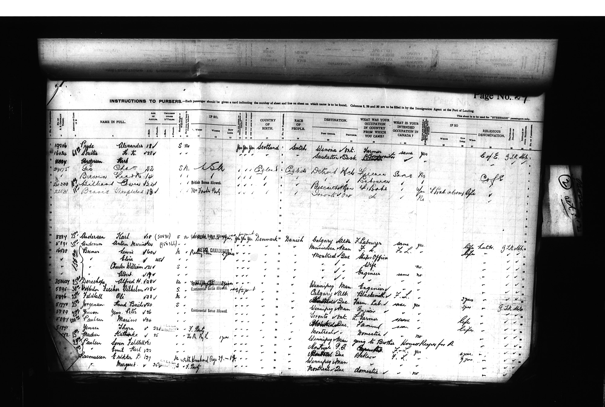 Digitized page of Passenger Lists for Image No.: CANIMM1913PLIST_0000406960-00243