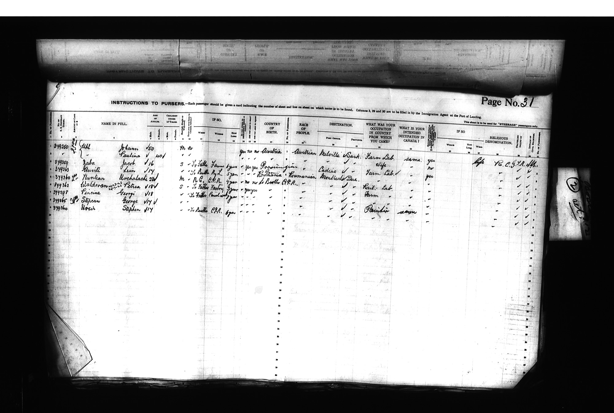 Digitized page of Passenger Lists for Image No.: CANIMM1913PLIST_0000406960-00245