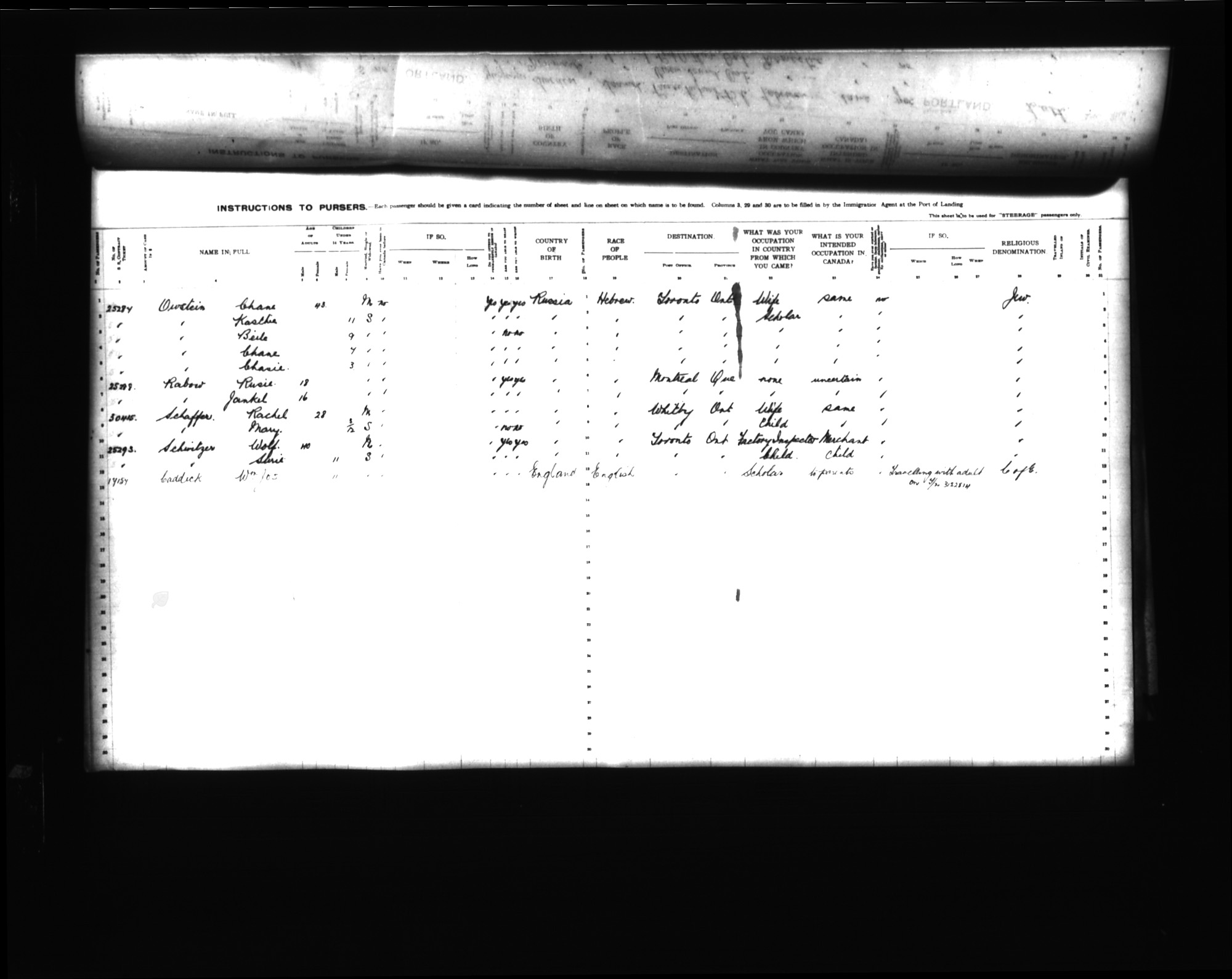 Digitized page of Passenger Lists for Image No.: CANIMM1913PLIST_0000406960-00588