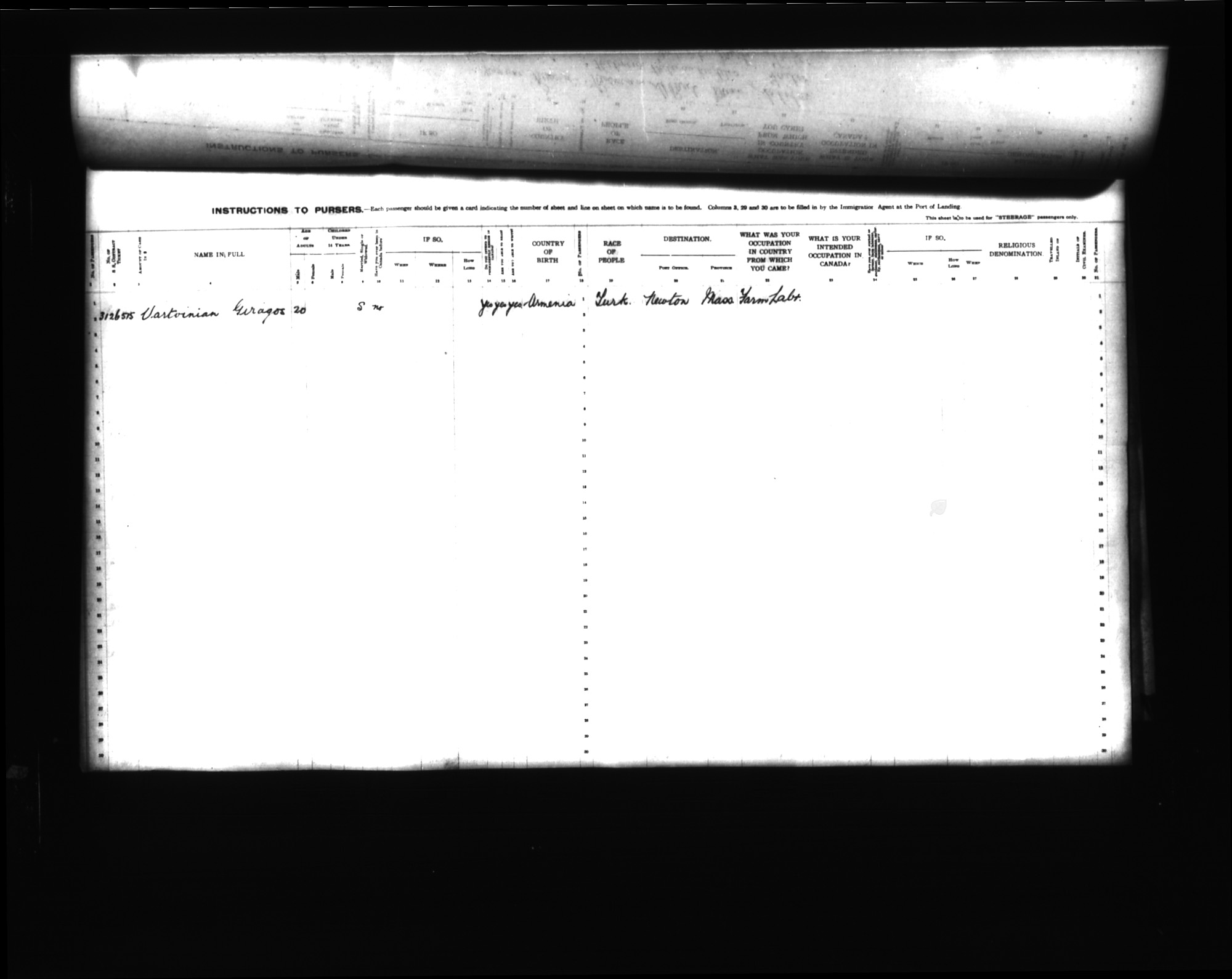 Digitized page of Passenger Lists for Image No.: CANIMM1913PLIST_0000406960-00595