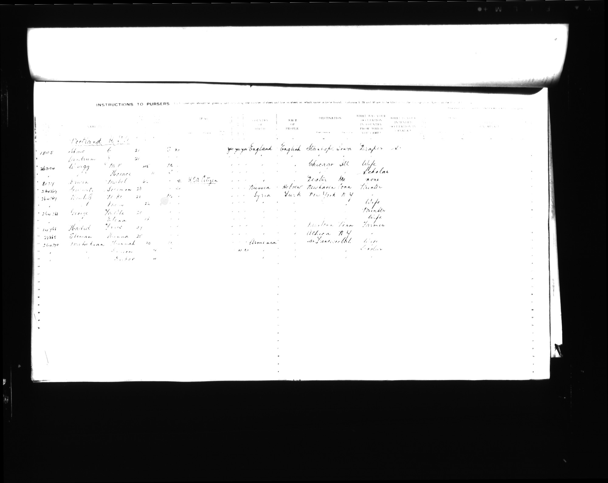 Digitized page of Passenger Lists for Image No.: CANIMM1913PLIST_0000406960-00599