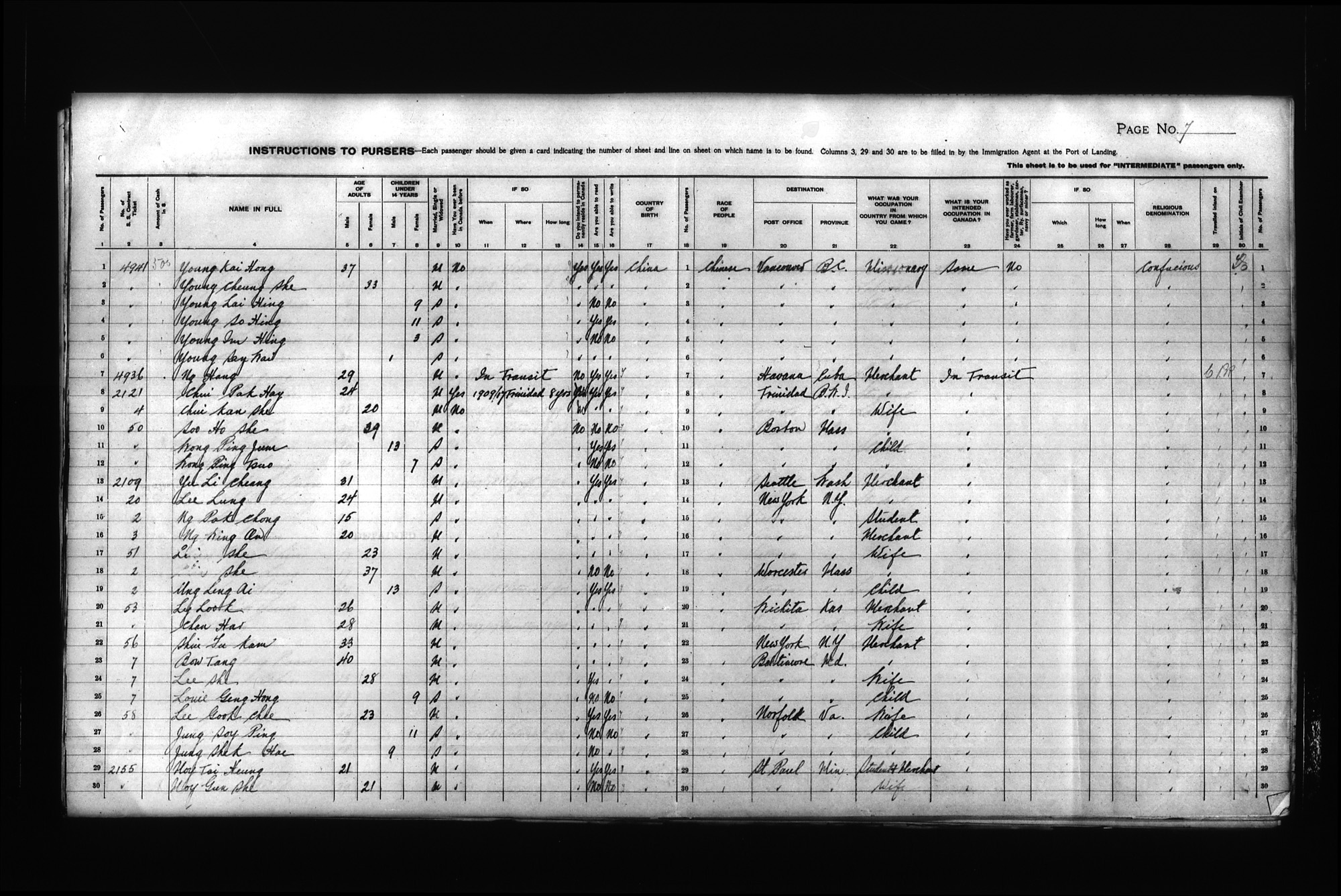 Digitized page of Passenger Lists for Image No.: CANIMM1913PLIST_0000408296-00256