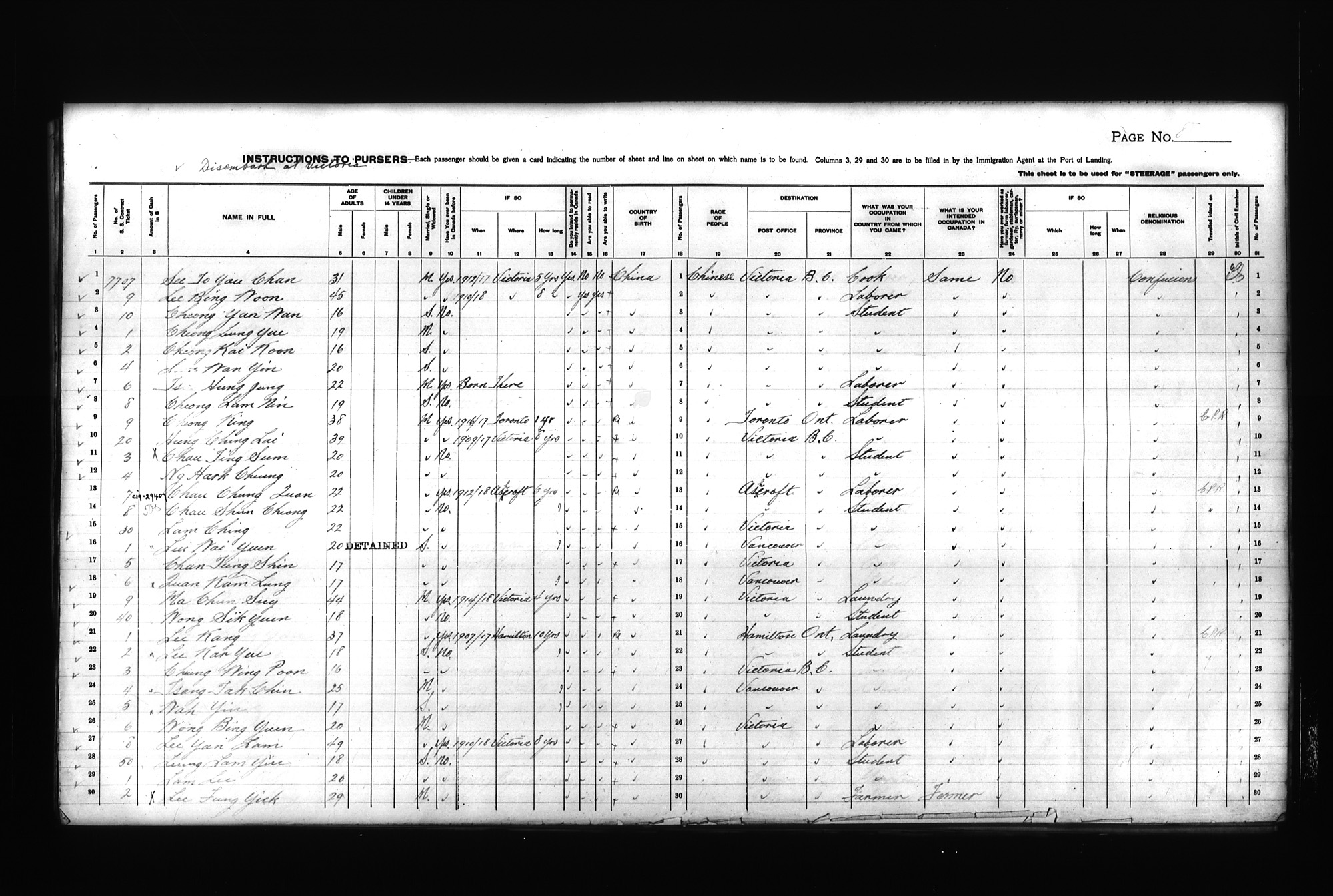 Digitized page of Passenger Lists for Image No.: CANIMM1913PLIST_0000408296-00257