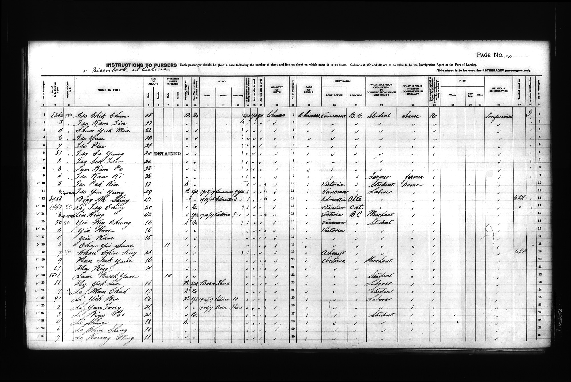 Digitized page of Passenger Lists for Image No.: CANIMM1913PLIST_0000408296-00259